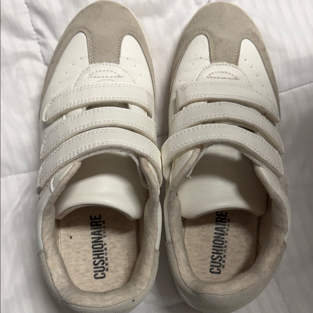 White and Tan Sneakers